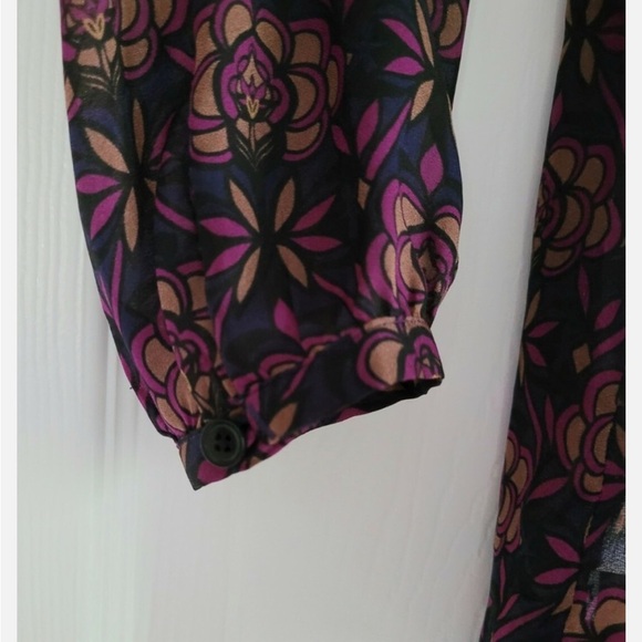 Vintage LOFT Sheer Print Blouse in Jewel Tones - Picture 5 of 11